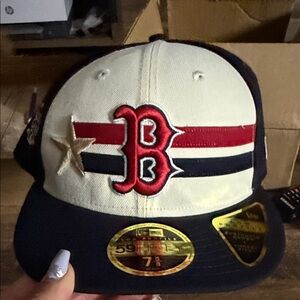 New Era Dark Boston Red Sox Blue and Red Baseball Cap